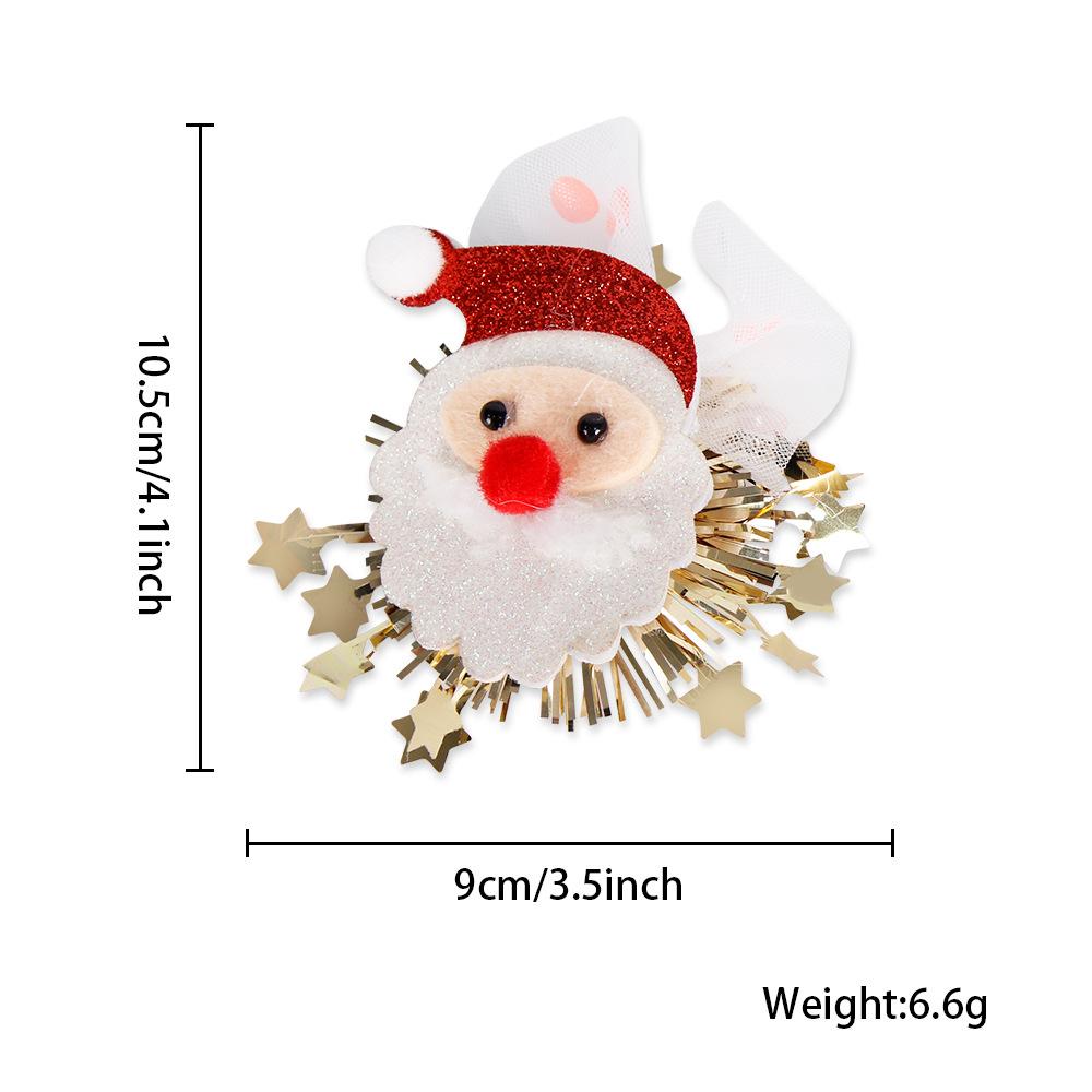

Christmas Ornaments Cute Cartoon Old Man Snowman Hairpin Children Holiday Decoration Christmas Tree Berry Mesh Hairpin Christmas hairpin