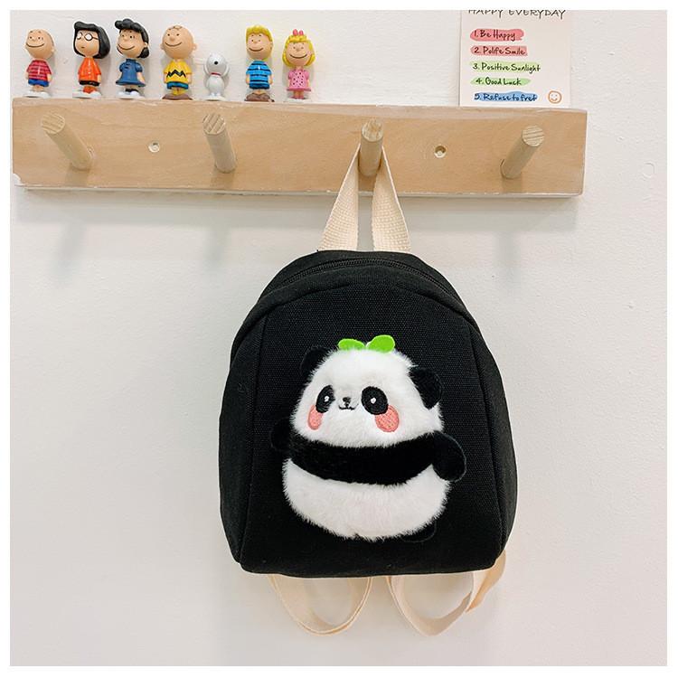 

Дошкольный Панда Очаровательный Рюкзак Легкий Стильный Холщовый Рюкзак для Детей Веселый Открытый чёрный