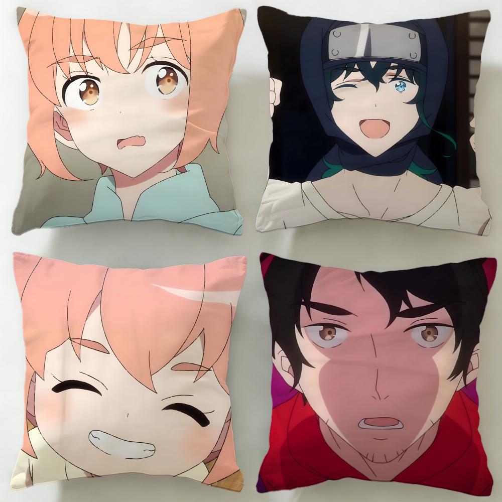 anime Taisou Zamurai Cushion Cover Soft EasyWash Pillow Case Versatile for Couch Bed Travel and Office