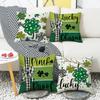 New St. Patrick's Holiday Decorative Pillow Case Home Sofa Lucky Letter Printed Waist Pillow