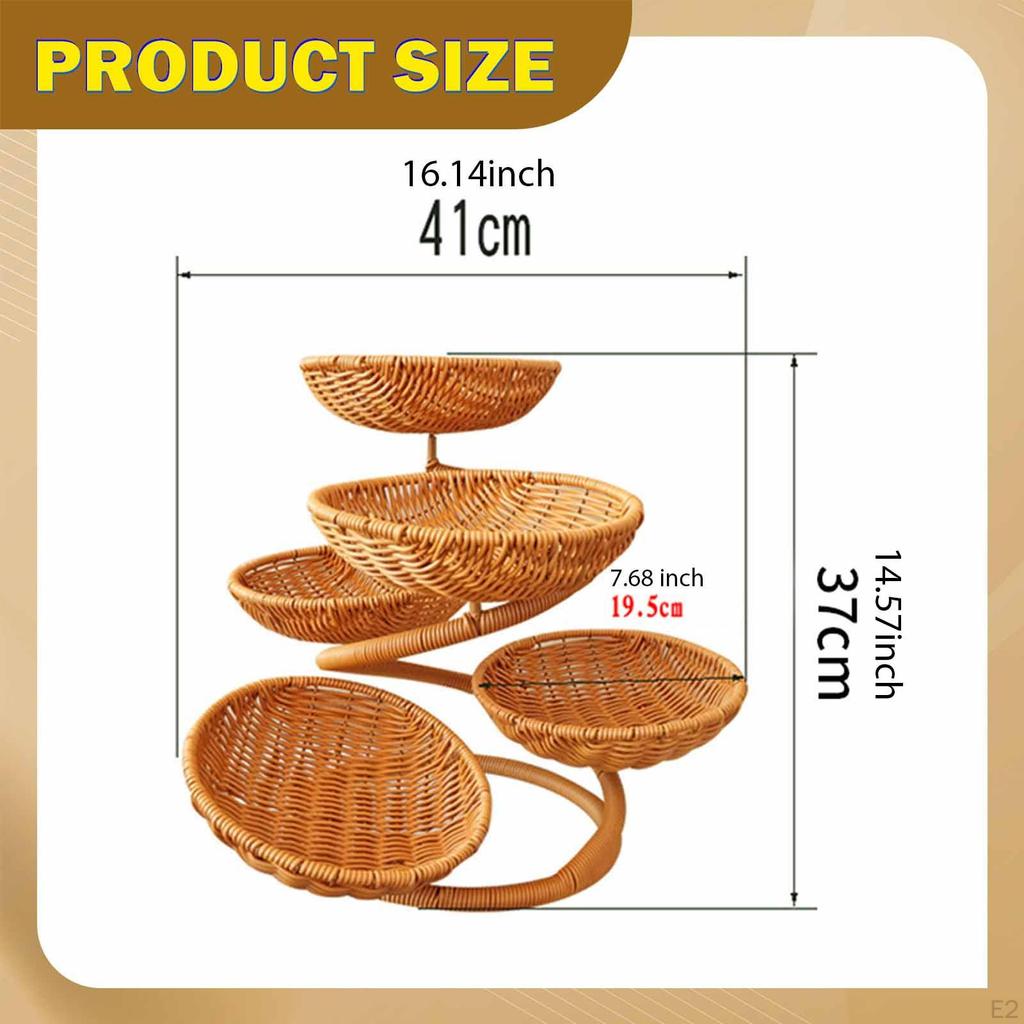 Fruit Basket in Wicker Look, Snack Basket, Multifunctional, Stylish And Practical, Holder for