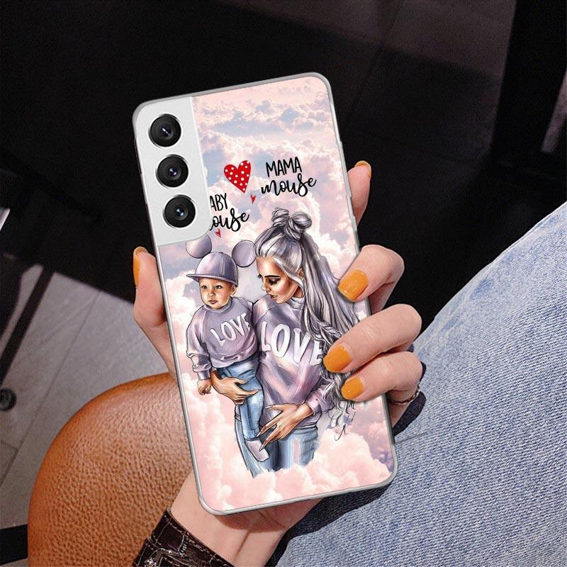 

Girl Super Baby Mom Pink Phone Case For Samsung Galaxy S24 S25 Edge S26 Ultra S23 S22 S21 Plus S20 FE + Personalized Print Cover Samsung S20 Plus