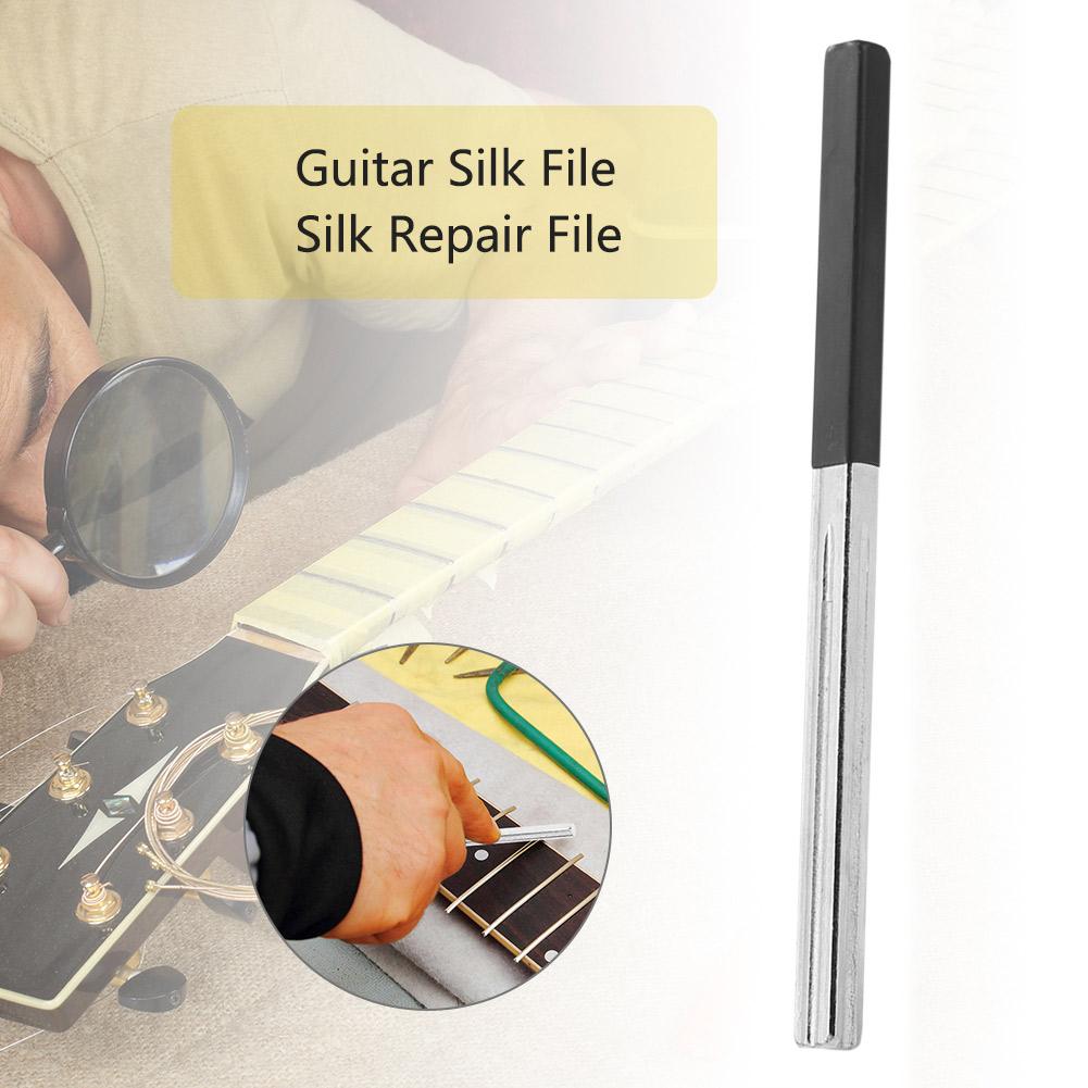 Gitarrenbundfeile Reparaturwerkzeug Gitarrenbundrillen Polieren Gitarrenbauer Werkzeuge Holz-/Gummihandgriff Wartungsfeile