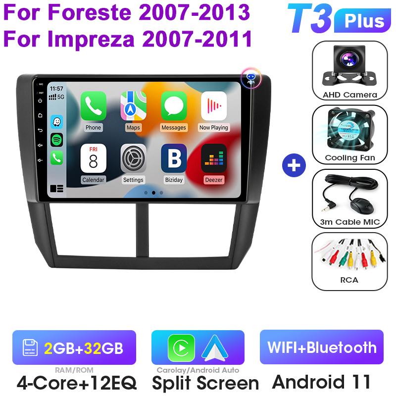 Android 12 Car Radio For TSubaru Forester 3 SH 2007-2013 For Impreza GH 2 Din Carplay Auto Intelligent Systems Smart Autoradio