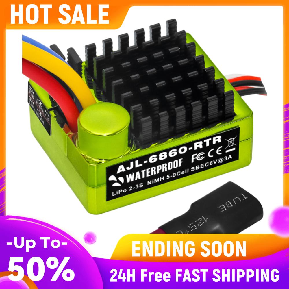 

2S LiPo Brushed Electronic Speed Controller 60A Waterproof Brushed ESC for 1/10 RC Car RC Boat for Use with 540/550/750 Motors China Mainland