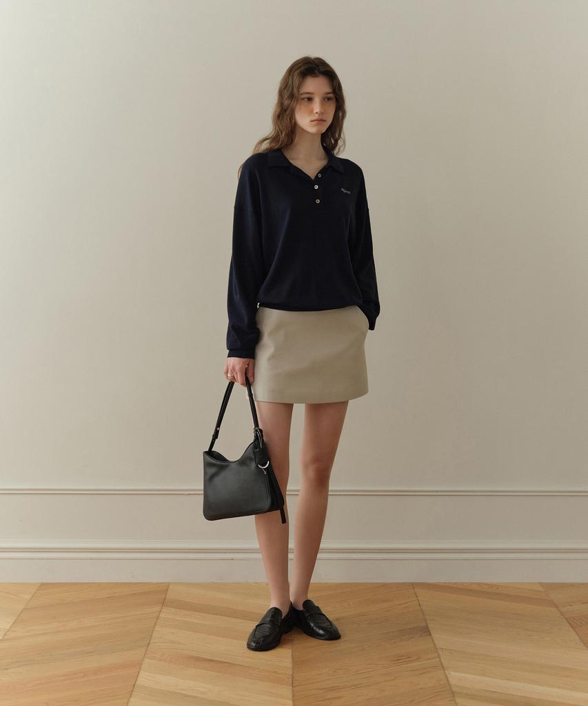 Poyueoaijeuonli Aube Soft Collar Knit (Navy)
