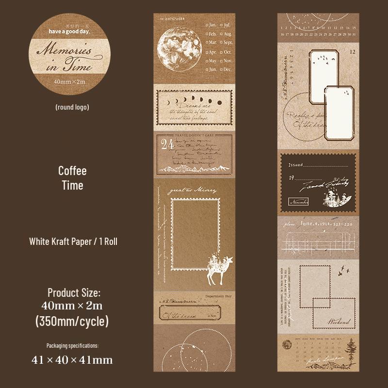 Day's Memory Series: Retro Collage Die-cut Tape for Journaling (6 Types)