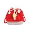 Mushroom Delightful Pattern Knitted Drawstring Bag For Children Unisex And Design Playful
