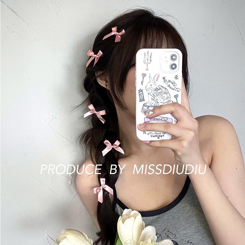 

Заколки для волос в стиле балета с розовыми лентами: Упаковка из 6 маленьких бантиков для волос для выступлений на сцене