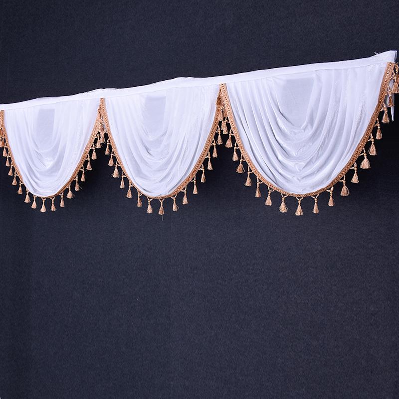 Golden Fringed Edge Velvet Valance Curtains Event Party Valance Panel Decoration Wedding Backdrop Curtain Swag Stage Background