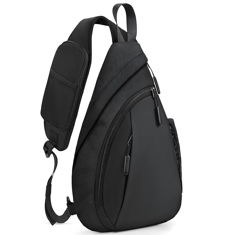 [RAINSMORE] body bag men's large capacity shoulder bag with cell phone holder ipad compatible Crossbody Left/right switching lightweight Anti-theft