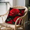 Red Rose Flowers Pillow Case Throw Pillow Cover Nordic Vintage Style Cushion Covers Home Living Room Sofa Couch Seat Decor