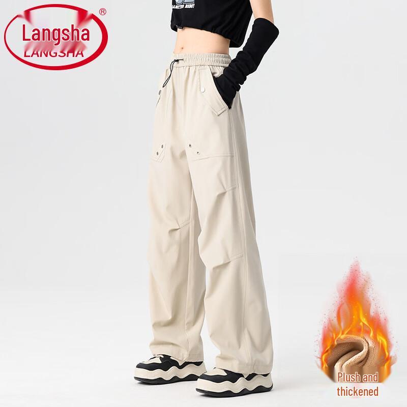 Langsha Women's Fleece-Lined Waterproof Cargo Pants