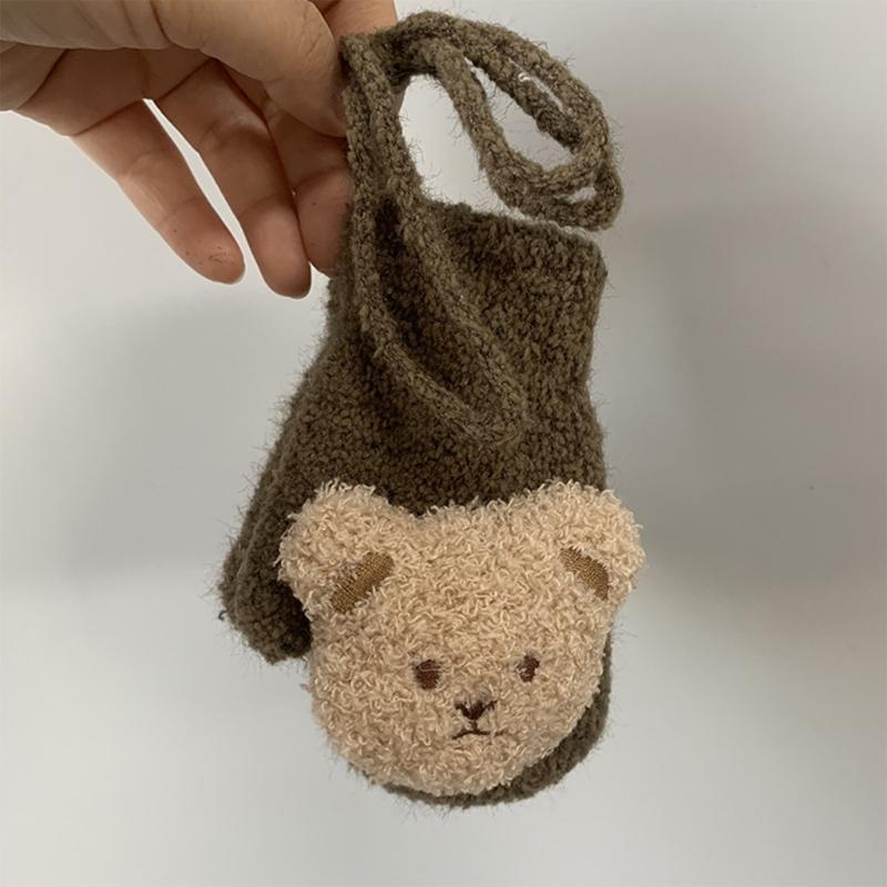 Futrzane Rękawiczki Rękawice Zimowe dla Malucha Dziewczęce Chłopięce Pogrubione Przytulne Ocieplacze na Ręce Wiatroodporne Rękawice Unisex Rękawice z Polaru Koralowego