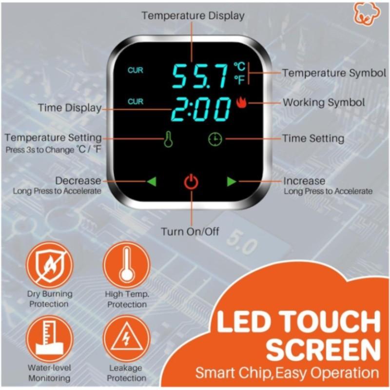 Nerezová Sous Vide vařič LCD Chytrý Mikro-term Vařicí stroj Ponorný cirkulátor Vodotěsný Pomalý vařič ve vakuu
