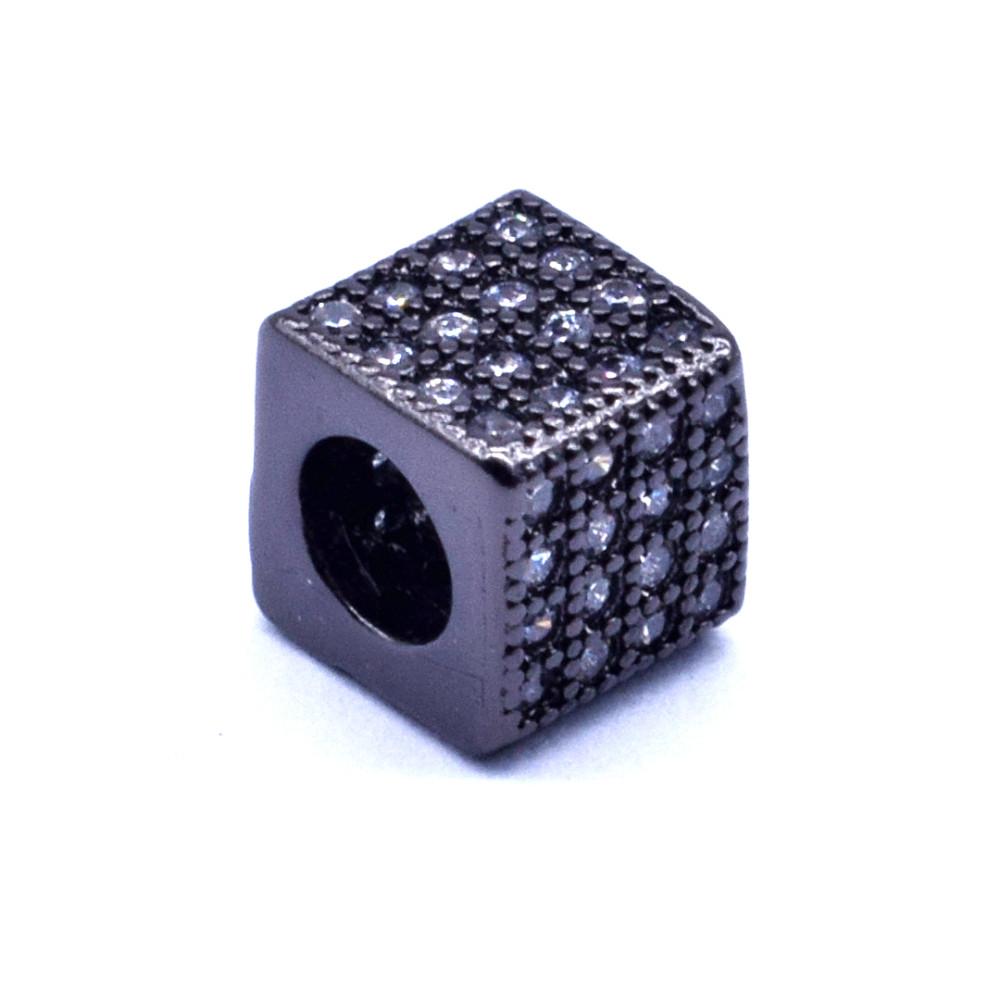 10 Pcs/ Lot Micro Inlaid Zircon Square Shape Beads Charm DIY Jewelry Making Bracelet Necklace Components Accessories Wholesale
