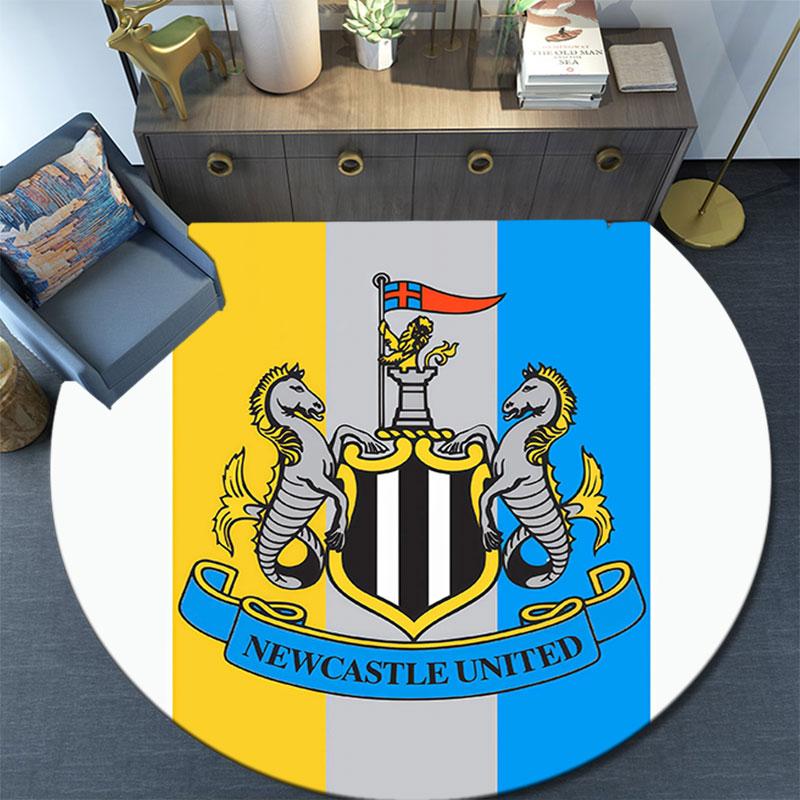 Newcastle United,Round Area Rug,Carpet Rug for Living Room Bedroom Sofa Playroom Decor,Non-slip Floor Mat
