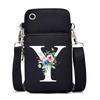 New Letter-printed Black Oblique Span Bag, Mobile Phone Bag, Light To Carry, Vertical Length and Width Change Bag