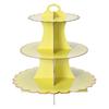 3 Tiers Cupcake Stand Bronzing Edge Disposable Paper Cake Dessert Pastry Holder Display Rack Tower Baby Shower Birthday Graduation Wedding Supplies