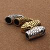 High Quality Antique Gold Color Snake Head Clasps End Caps Connector For Leather Bracelet DIY Jewelry Making Findings Wholesale