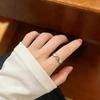 Korean Pink Drip Oil Heart Ring - Women's Fashion Adjustable Open Finger Jewelry