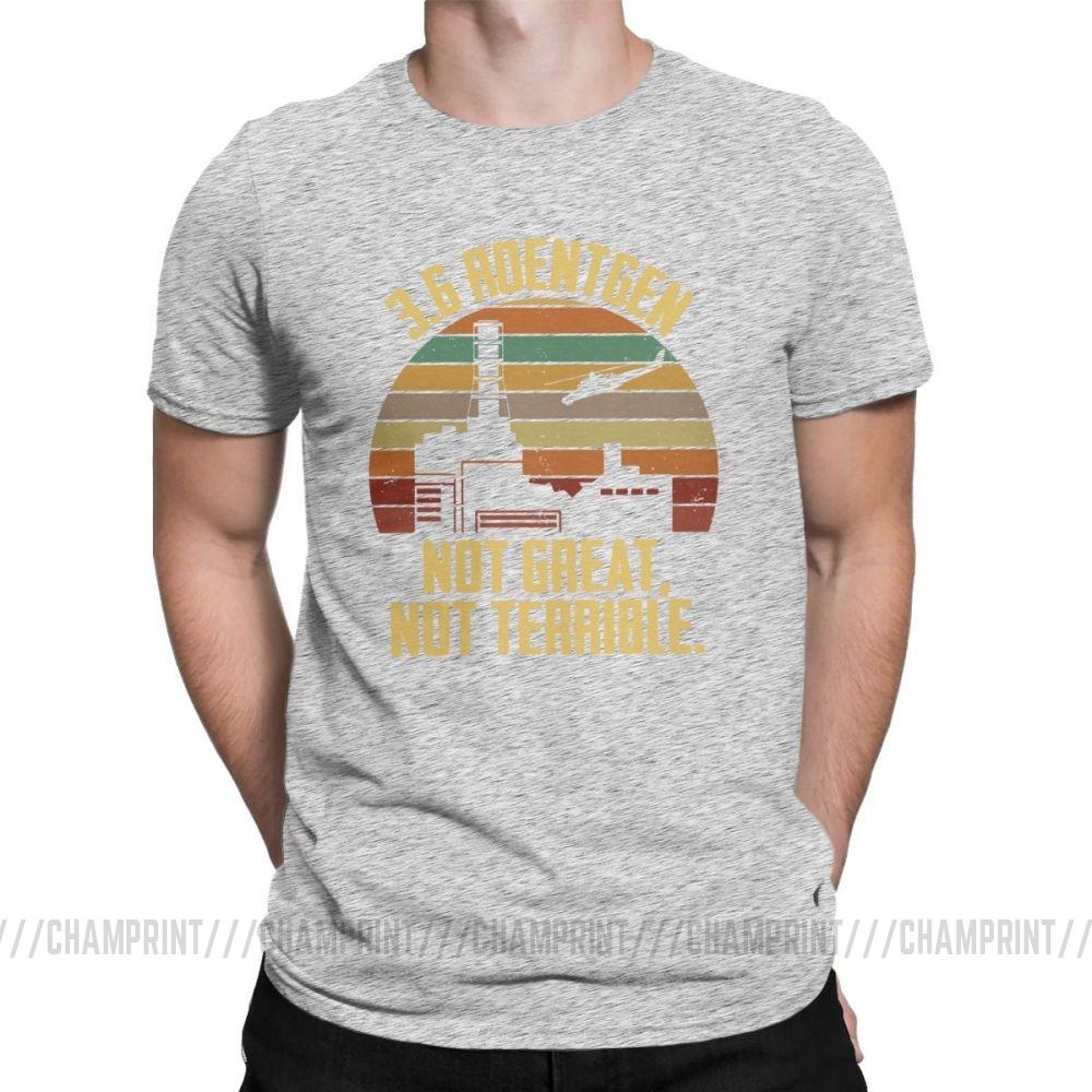 36 Röntgen Nicht Großartig Nicht Schrecklich T-Shirts Tschernobyl T-Shirts TV-Show Nukleare Strahlungskatastrophe T-Shirt für Herren Baumwolle Retro Oberteile