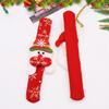 Christmas Party Slap Bracelet Cartoon 3D Santa Claus Snowman Elk Snowflake Gold Stamping Wristband Supplies for Kids Boys Girls