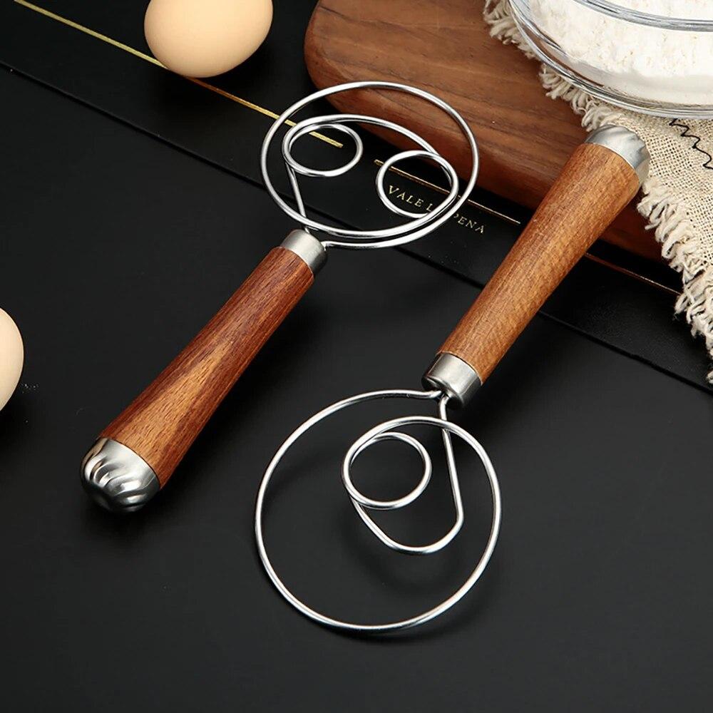 ds. distinctive style Deense Deeg Garde 13 Inch 304 Rvs Nederlandse Brood Garde Houten Handvat Zuurdesem Roer Stok