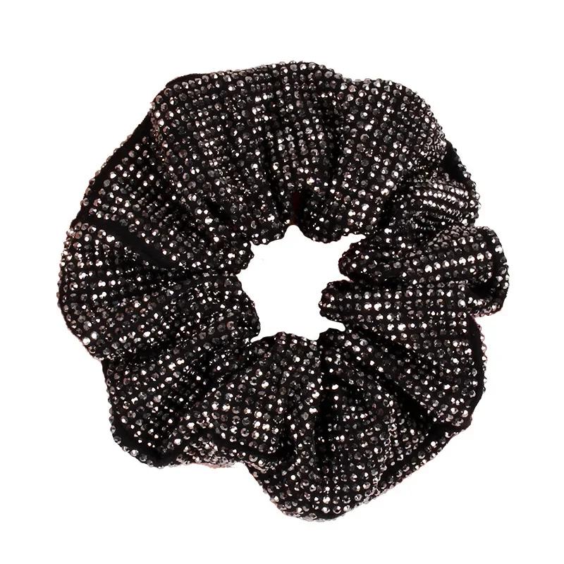 Sparkling Full Rhinestone Hair Tie Scrunchies For Women Girls Party Headdress Hair Accessories Ponytail Elastic Rubber Band