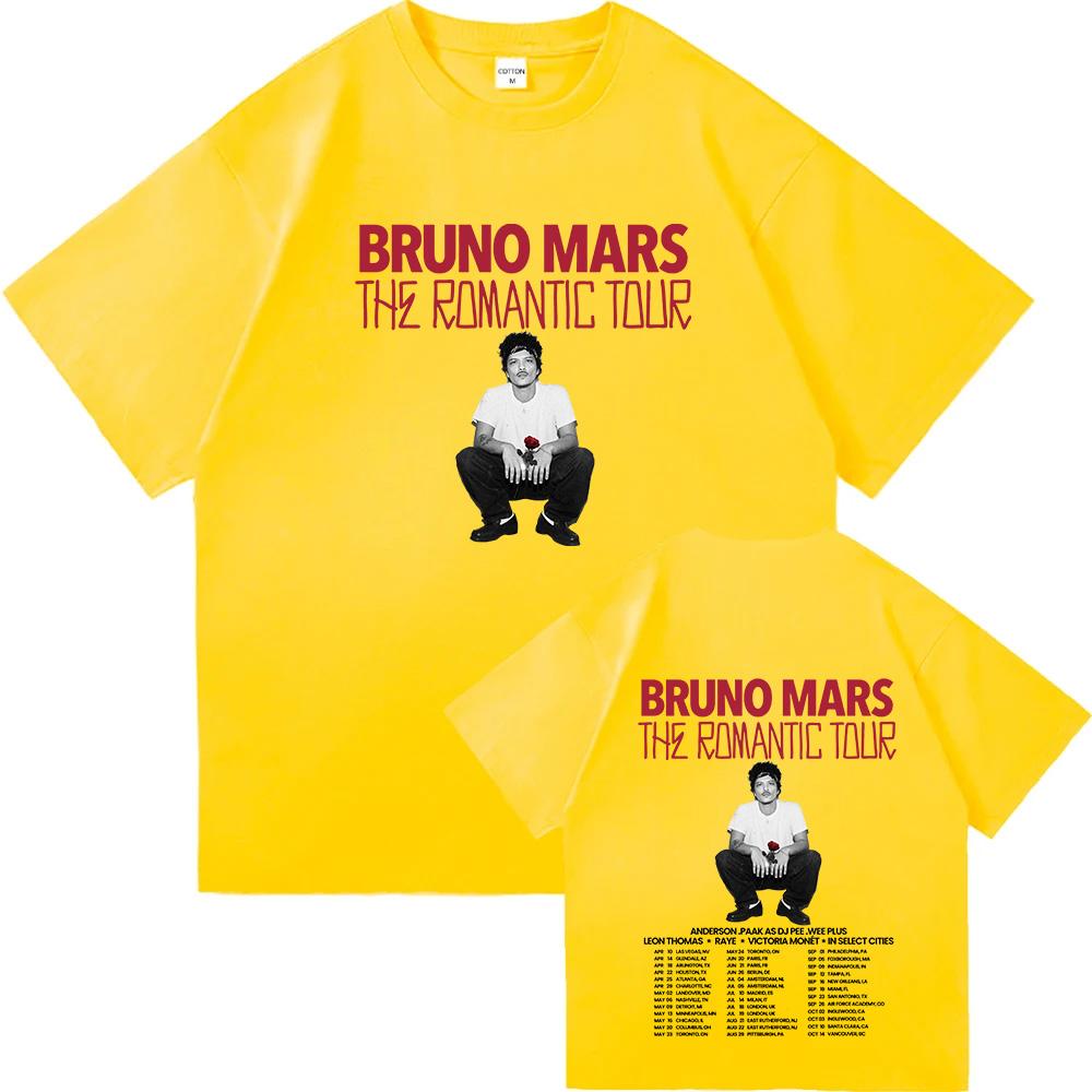 

Bruno Mars The Romantic Tour 2026 T-shirt Summer Short Sleeve O-neck Mens Tshirts Streetwear Hip Hop Singer Graphic Print Shirt L