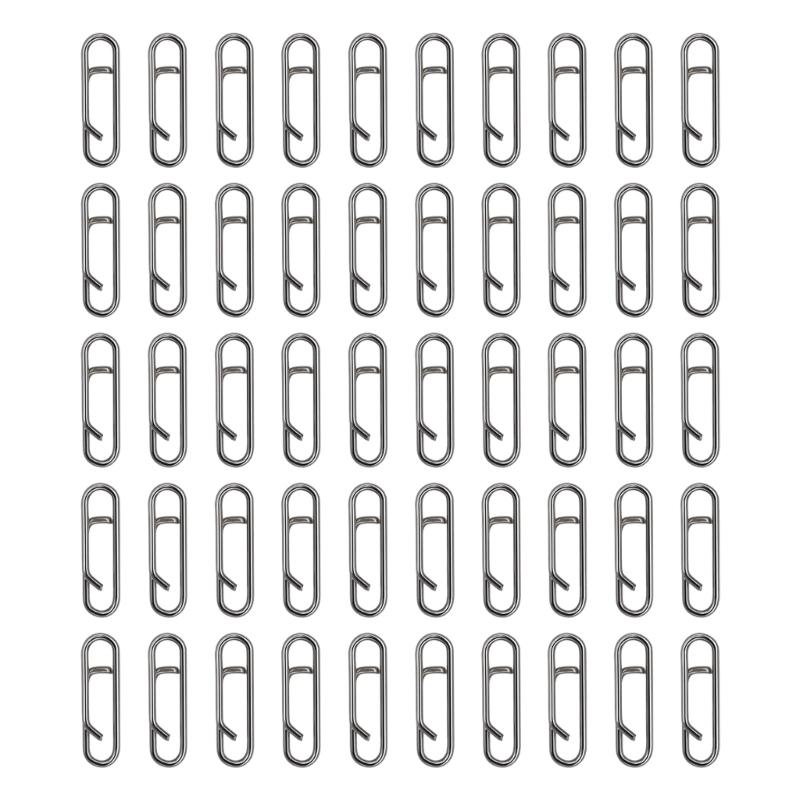 50Pcs Fishing Clip Connectors Quick Changing Connector for Lures Power Fishing Clip Stainless Fast Snaps Speed Clip