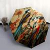 1pc Birds FlowersOpen/Close Umbrella-Windproof, Compact Travel Umbrella, Sturdy 8-Rib Shaft, Outdoor Accessory, 1085