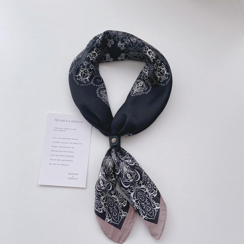 Paisley Print Silk Square Scarf Women Luxury Design 70*70Cm Soft Satin Hairband Neckerchief Office Hijab Headband Foulard Gift