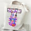 Halloween Alphabet Canvas Bag Going Out Portable Handbag Women's Large Capacity Casual Shoulder Crossbody Bag