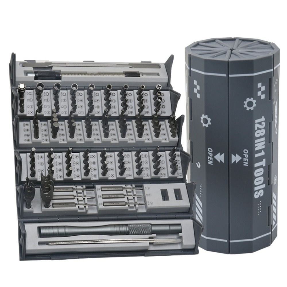 Durable Design 128-Piece Screwdriver Set Hexagonal Shaped Magnetic Repair Tool Kit  Home Repair