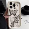Premium Korea Style Case for iPhone 15 Pro Max 14 13 12 11 Xsmax XR- Art Oil Painting Butterfly Soft Phone Case for Women Girls Lady Full Body