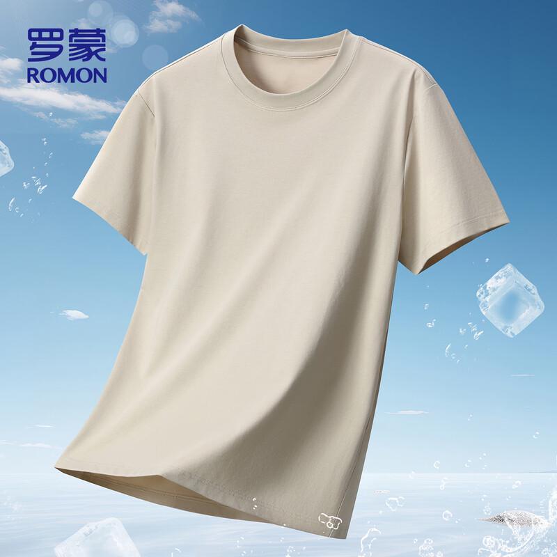 ROMON Men's Loose Fit Combed Cotton Short Sleeve T-Shirt