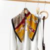 Mary Herringbone cashew silk scarf, color-blocking square scarf, literary vintage small scarf, decorative scarf, breathable scarf