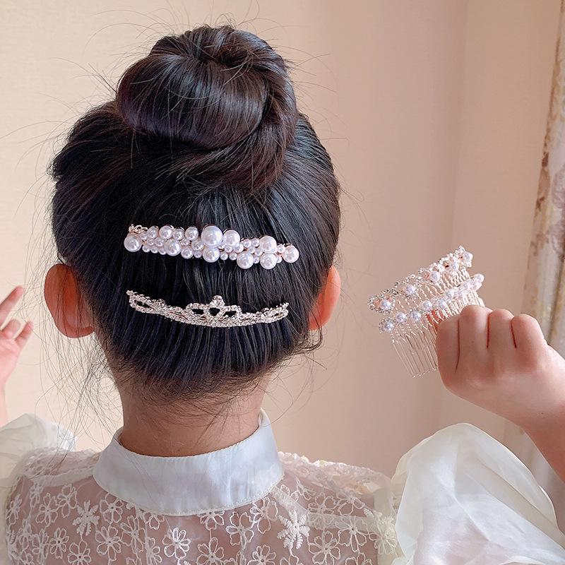 Non-Slip Crystal Pearl Hair Comb - Elegant Summer Headdress for Women