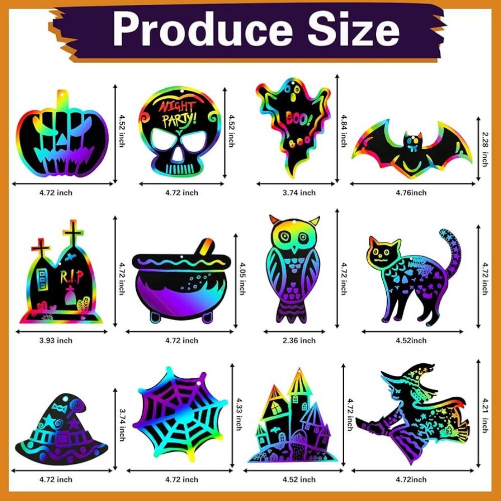 12Pcs DIY Toys Scratching Painting Paper Colorful Scratching Paper For Kids