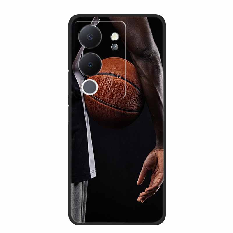6.67" For Vivo V30 Lite Case Black Silicone Soft Phone Cases For Vivo V30 Lite Back Cover Case V 30 Lite Funda Coque Shell Capas