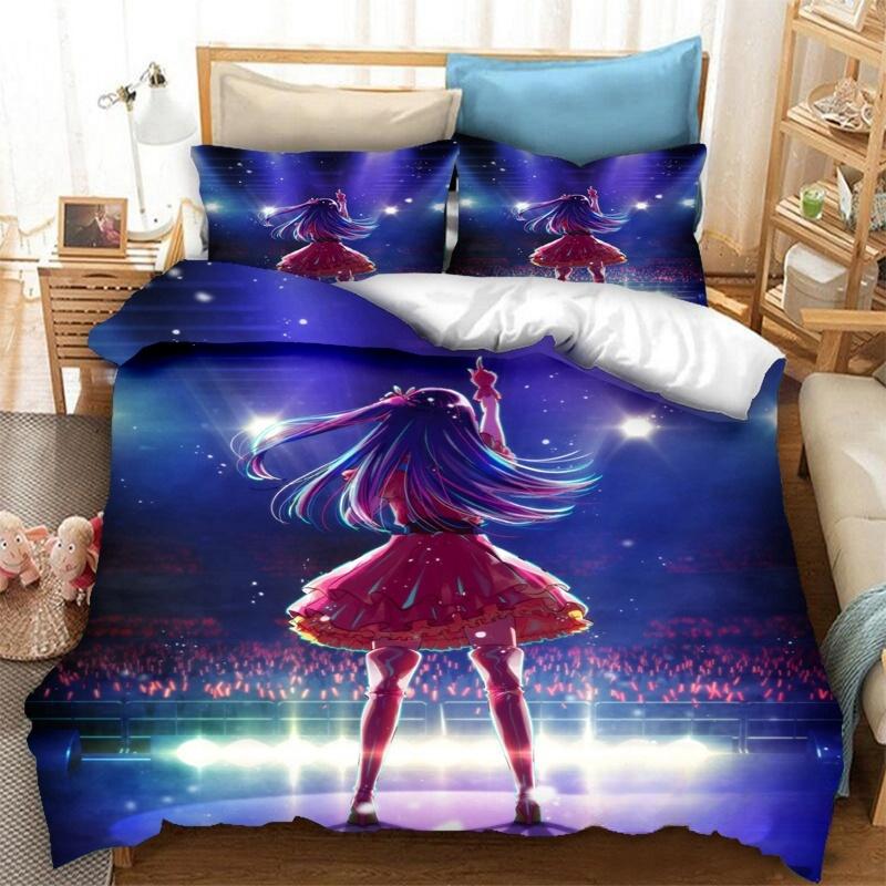 Anime OSHI NO KO 3D-Druck Bettwäsche-Set 2/3-teilig Bettbezüge Kissenbezüge Tagesdecke Heimtextilien