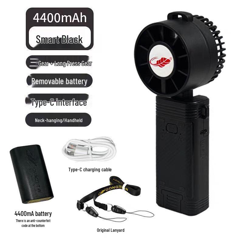 Gongtian F30B Hand- & Nackenventilator mit Turbine - Für den Außenbereich & Mini-Schreibtisch