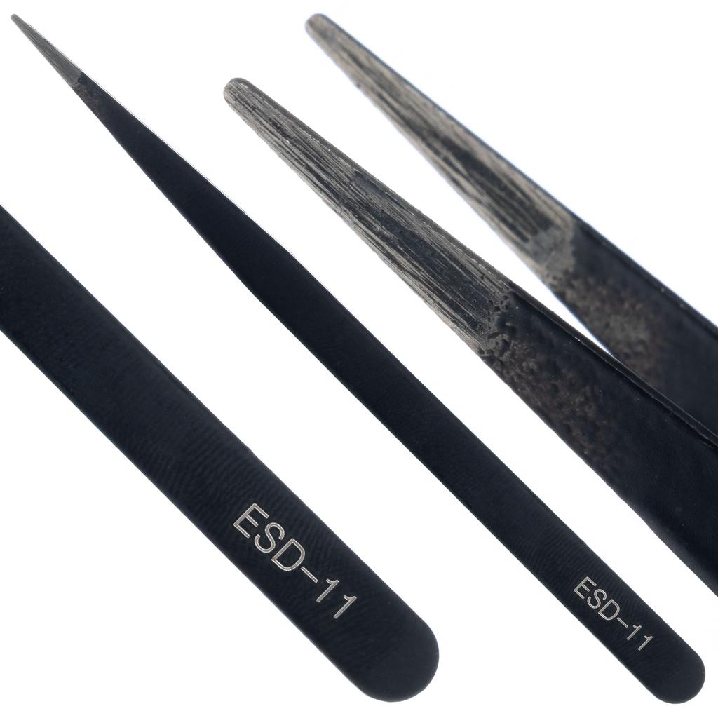 Set Of 10 Precision Tweezers In A Case
