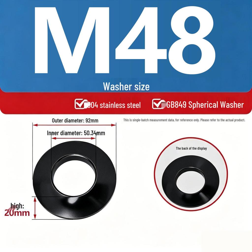 304 Stainless Steel Conical, Spherical, and Concave Convex Washers (M6, M8, M10, M12)