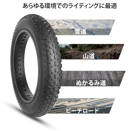 MOHEGIA 26x4.0" Fat Tire Set - Foldable Replacement MTB Bicycle Tire, Tube, and Tire Levers - Suitable for Snow, Mountain, Electric Bikes, and Tricycl