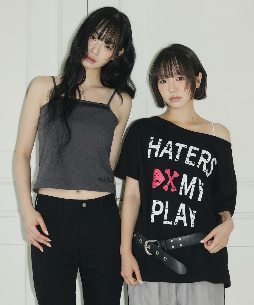 Seulliggeullou Dot Lace Sleeveless [Charcoal]