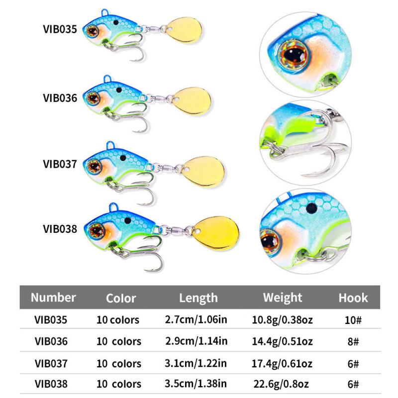 Lure Bait Small Whirlwind Spinner SinkingVIBMicro Object Special Fake Bait for Bass and Mandarin Fish, Long Casting, Suitable fo