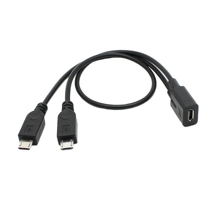 Micro USB Female 1 to 2 Micro USB Male Splitter Extension Charge Cable Wire for Charge & Data Transfer USB Accessories