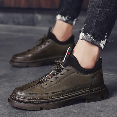 Heren Brogue Schoenen Schoenen met dikke zool Laarzen Antislip Heren Casual Leren Schoenen Mode Sneakers Mocassins Heren Schoenen